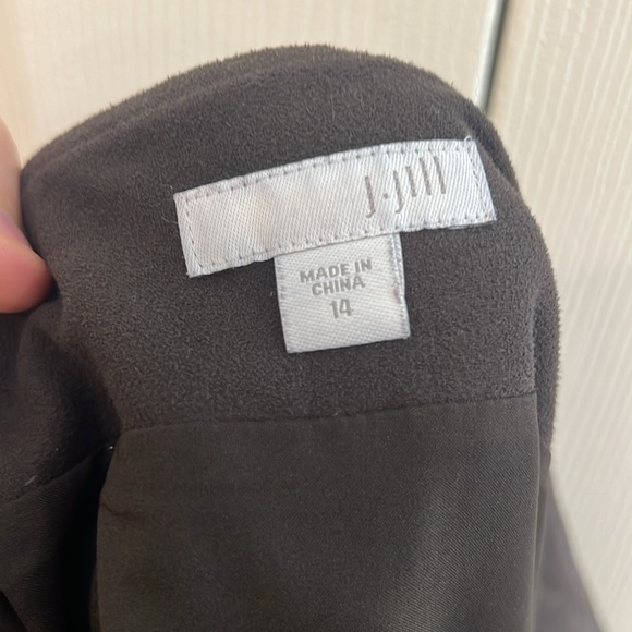 J. Jill Suede Feel Mini Skirt Womens Walnut Brown Size 14 - Picture 7 of 9